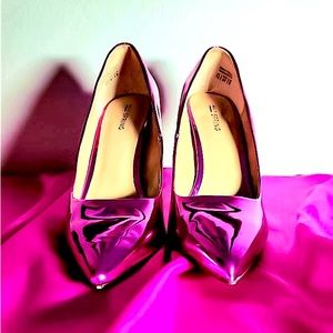 Metallic pink heels